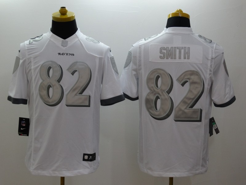 Men's Baltimore Ravens Torrey Smith #82 White Jersey